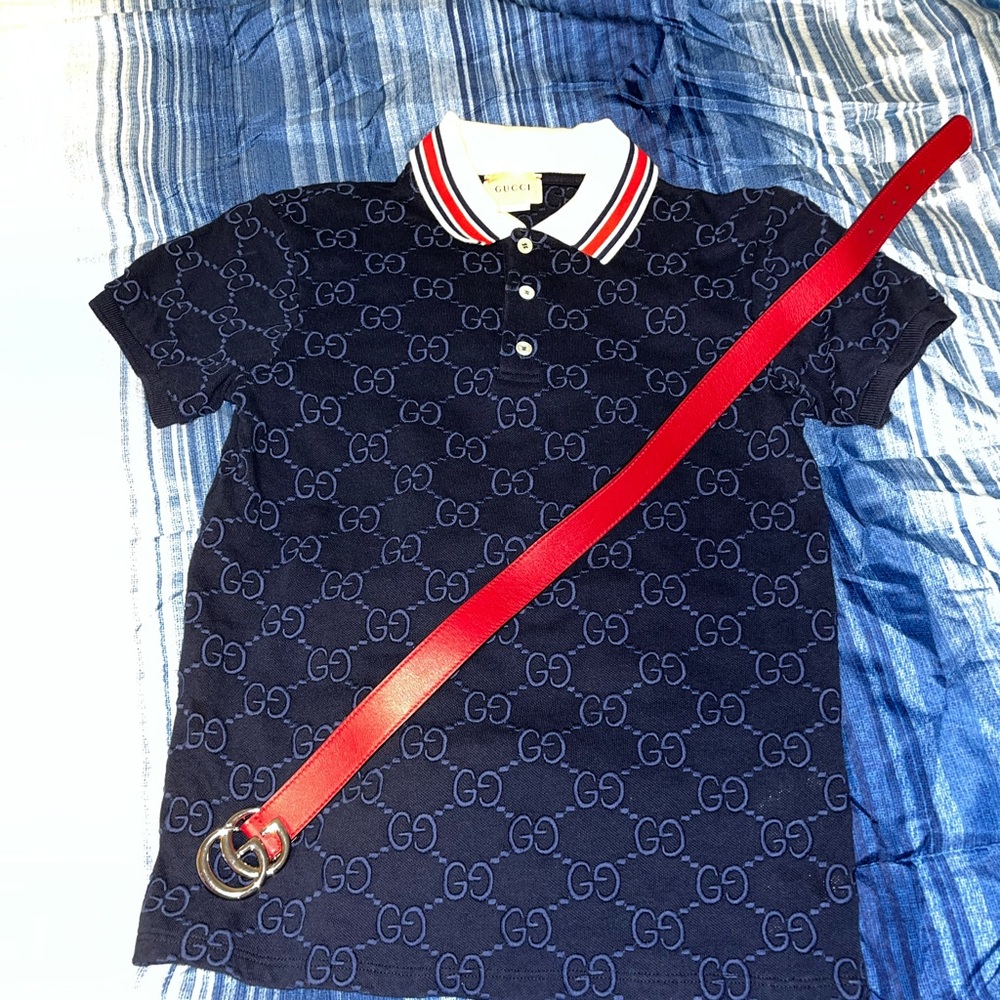 Gucci AUTHENTIC shirt and belt for little kids
